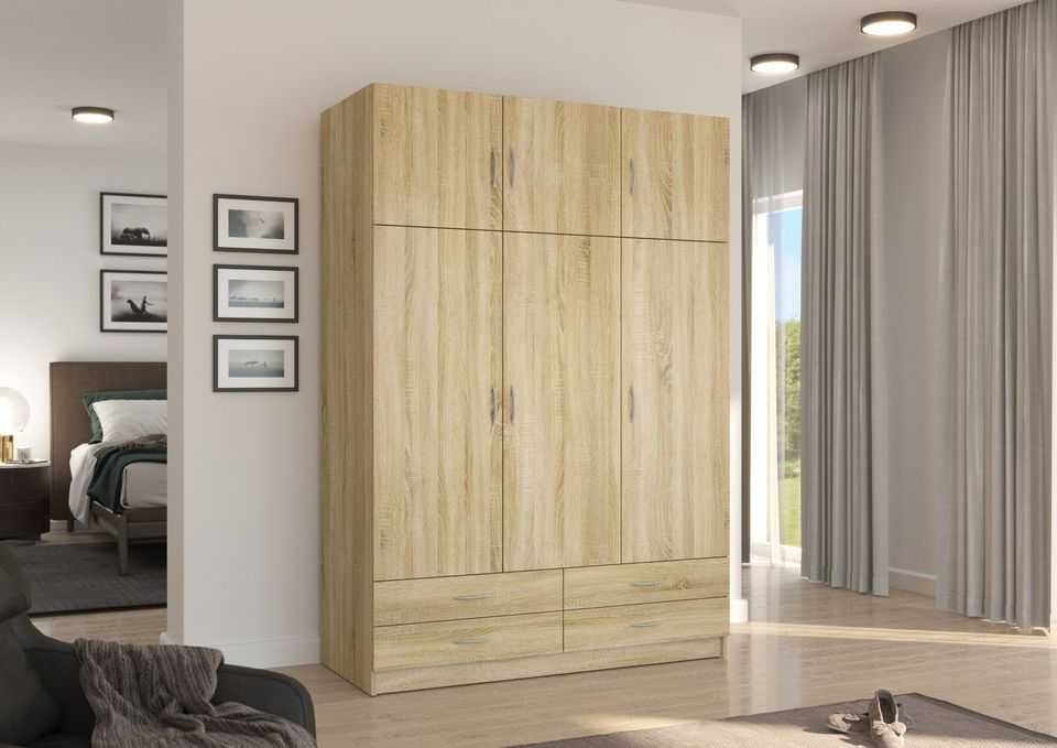 Szafa Stella 135 cm 4 szuflady buk sonoma lefkas szybka wysyłka