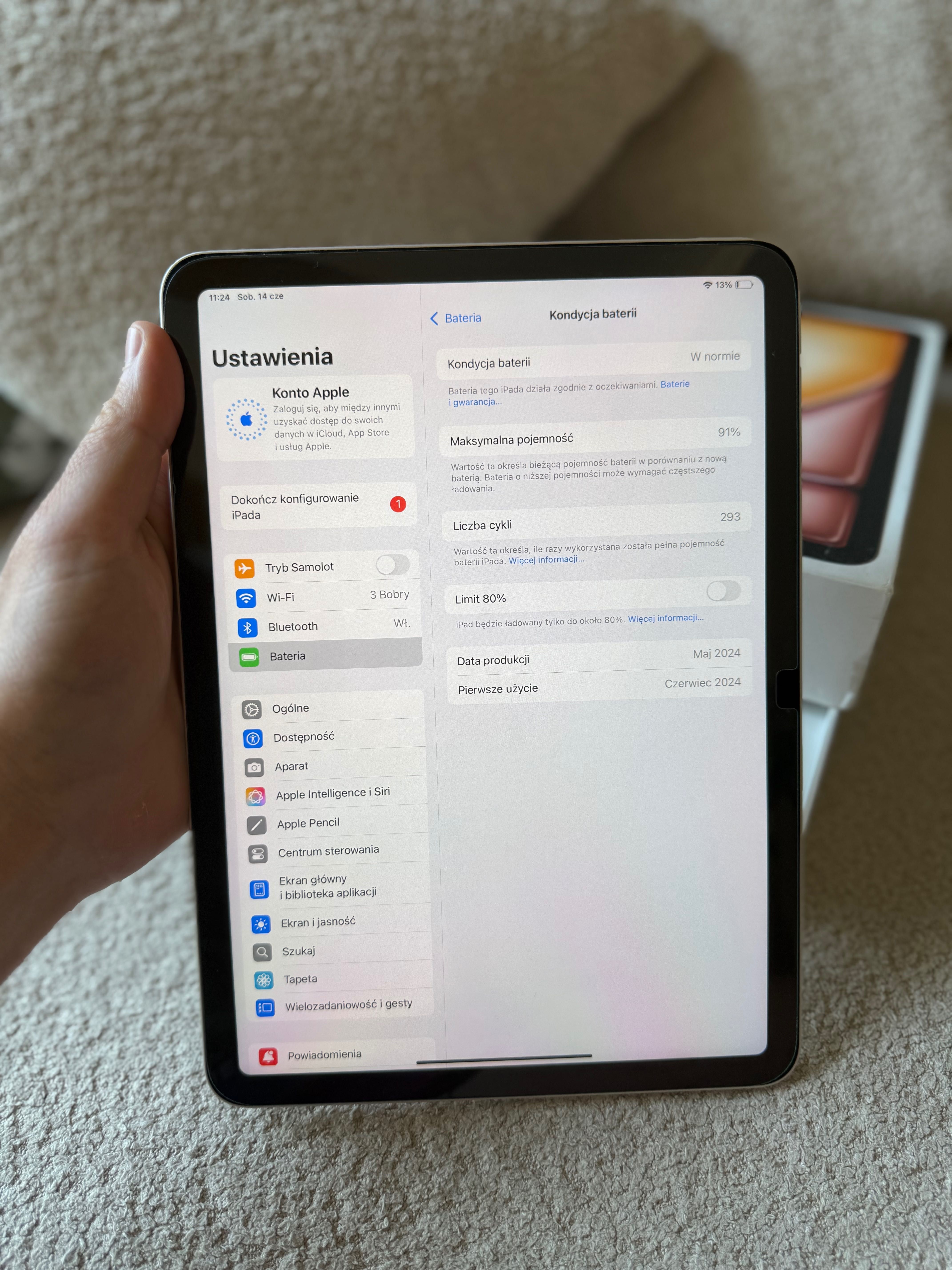 iPad Air 11” z procesorem Apple M2, w wersji 128GB Wi-Fi