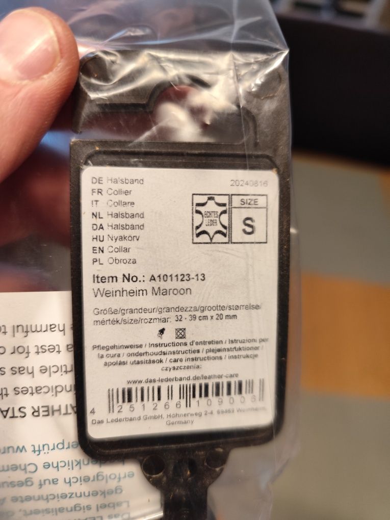 Skórzana obroża dla psa Das Lederband 32-39 cm NOWA