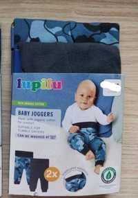 Nowy dwupak spodnie niemowlęce joggery Lupilu 50/56
