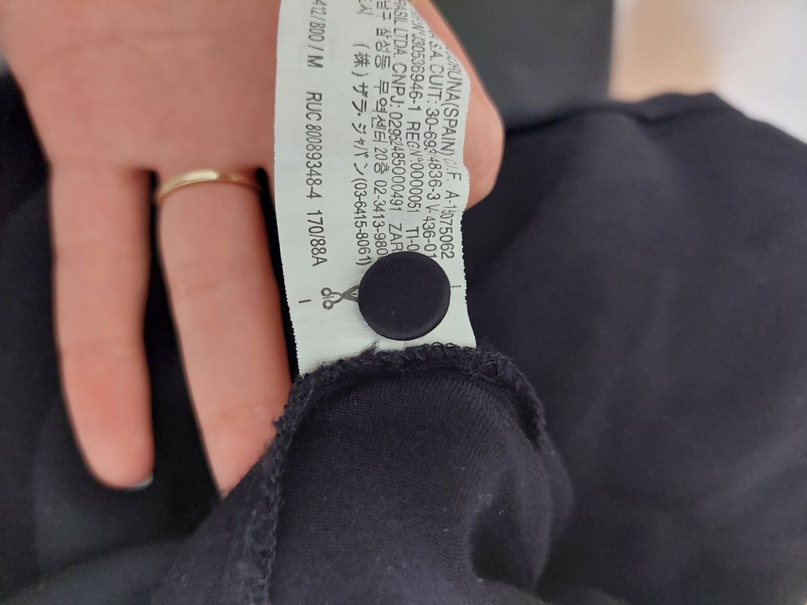 Koszula długa czarna ZARA wiskoza oversize tunika letnia na guziczki
