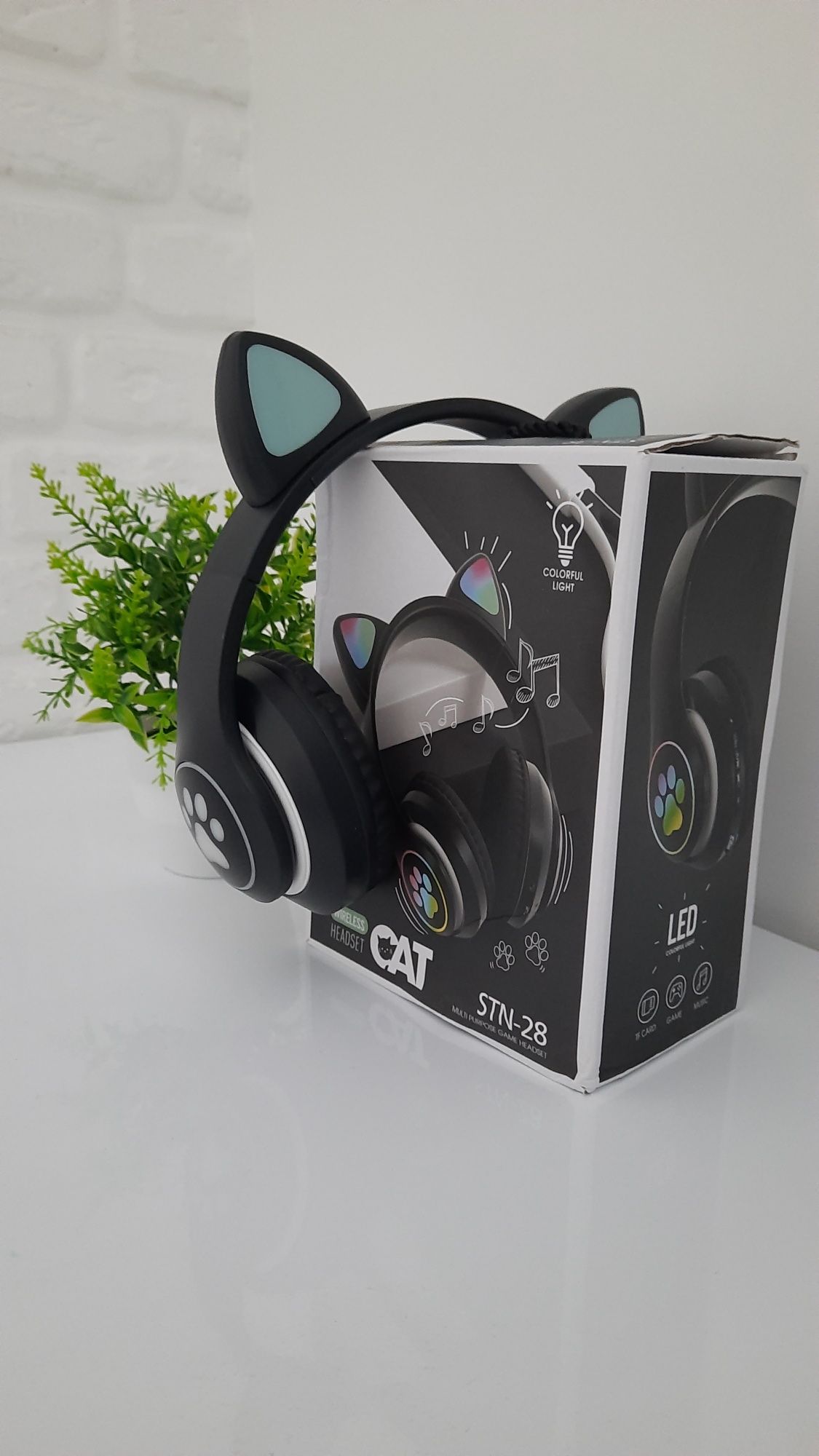 Безпровідні дитячі Bluetooth навушники з вушками Cat  STN-28