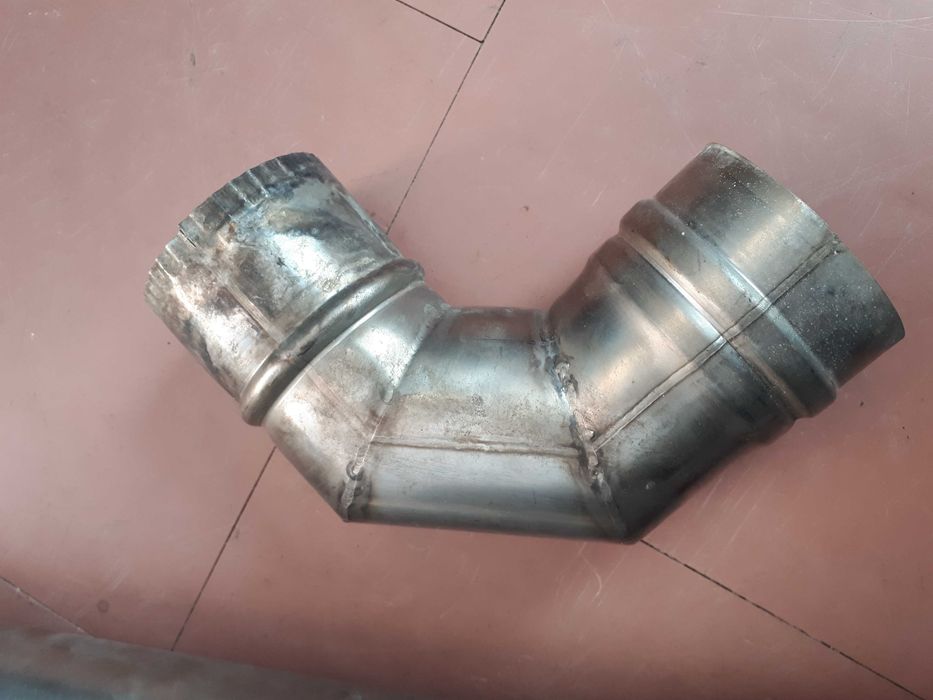 Kolano kominowe 90° fi 80 stal nierdzewna plus rura 50 cm długości