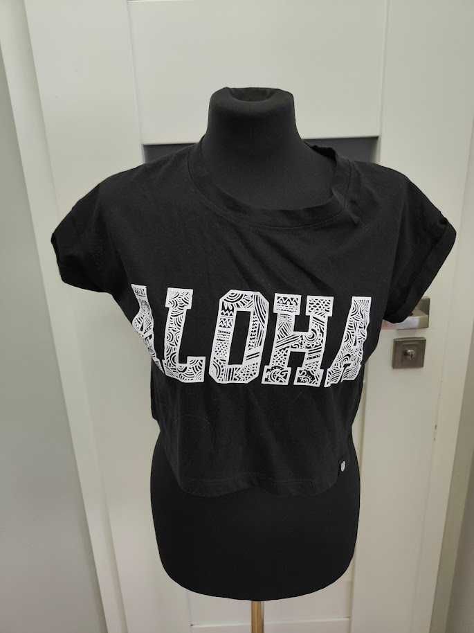 czarny krótki t-shirt crop top rozmiar S Cropp