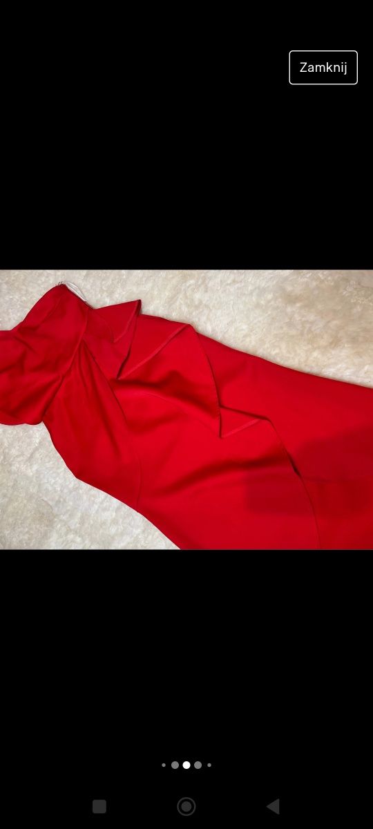Asymetryczna sukienka wesele 40 L czerwona