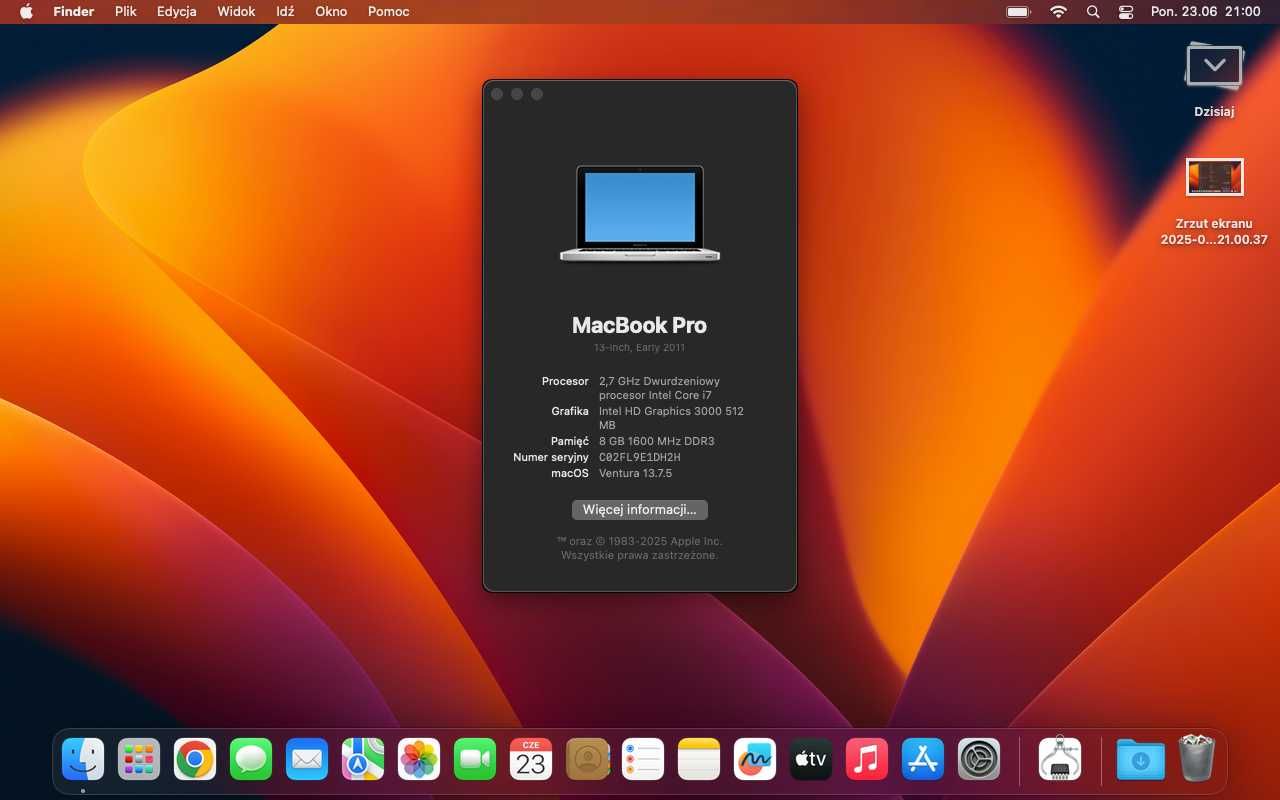 Macbook Pro 13, Core i7, 8GB DDR, 480GB SSD