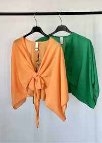 Blusa verde e blusa laranja