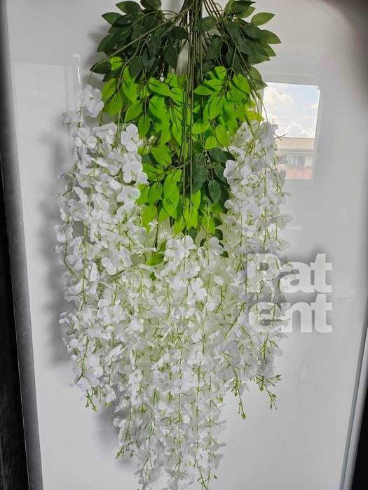 Wisteria biała jasna glicynia sztuczna girlanda dekoracja 12 sztuk