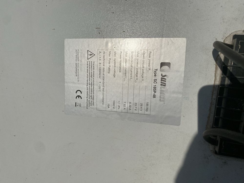 Panele fotowoltwiczne polikrystaliczne moce od 185 do 240 watt