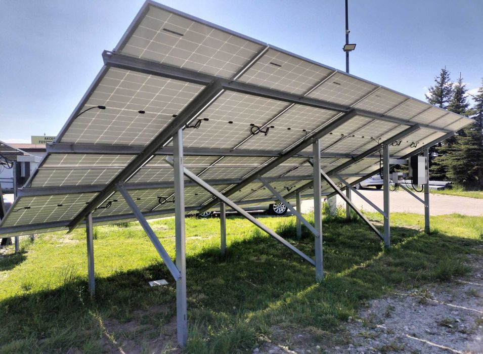 Konstrukcja gruntowa dwupodporowa wbijana w grunt 2×8 WZMOCNIONA