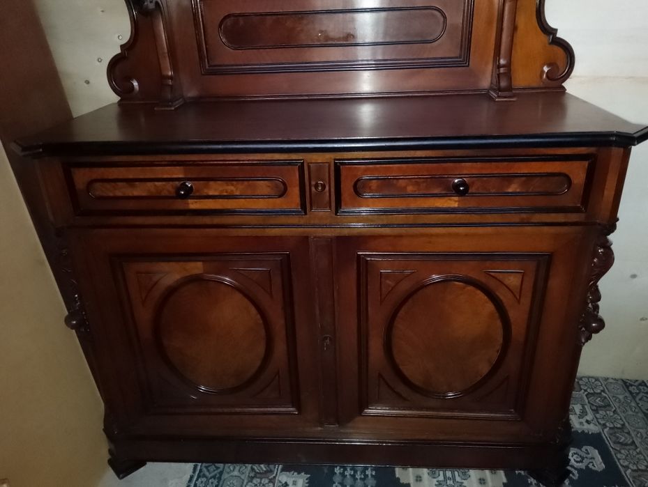Piękna komoda z nadstawką orzechowa antyk secesja
