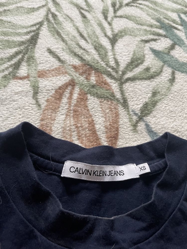 Granatowa koszulka bluzka t-shirt calvin klein kleina XS S