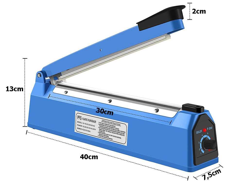 Zgrzewarka do folii pp / pe / pvc regulacja czasu stalowa ręczna 300mm