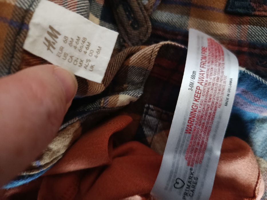 Spodnie na szelkach KappAhl 68, koszula body hm 68
