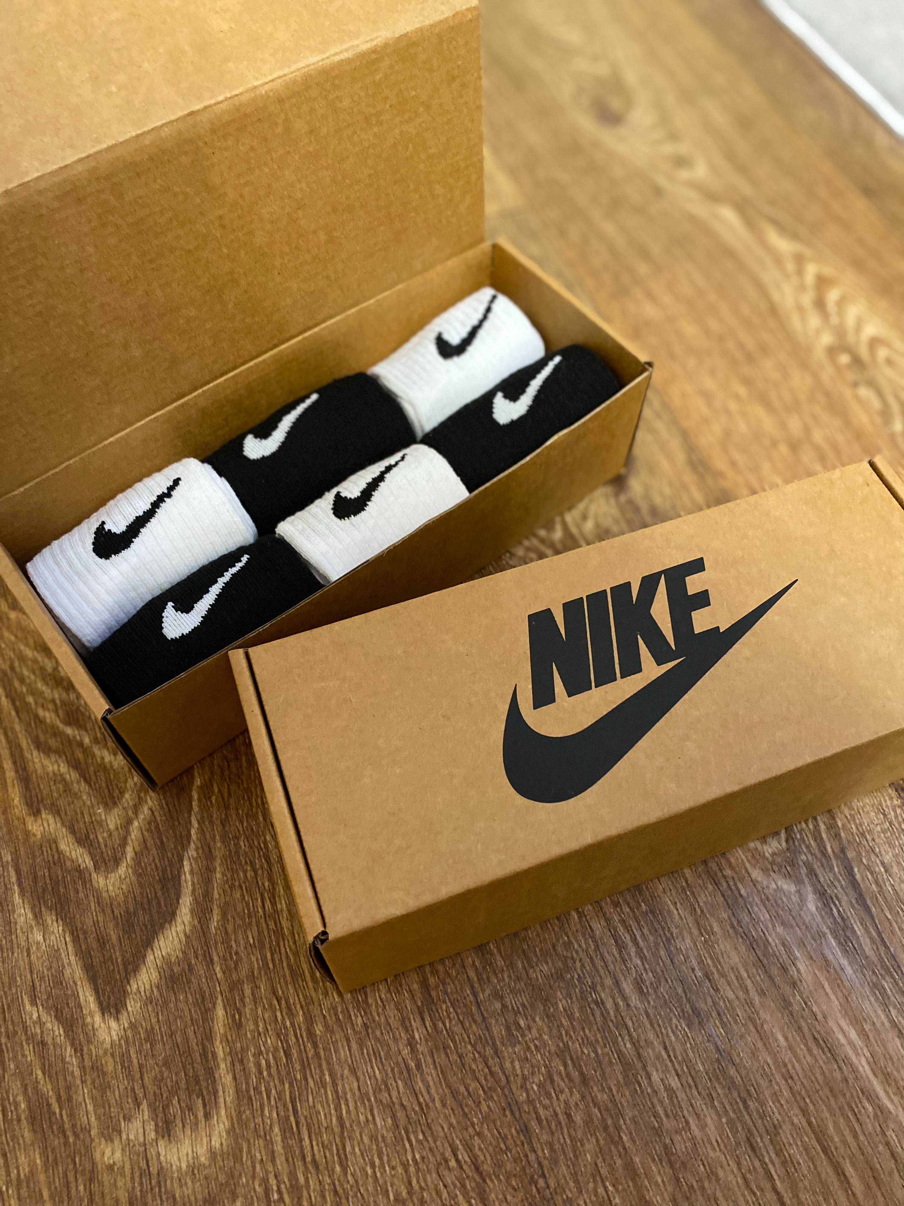 Подарунковий набір шкарпеток у крафт боксі Nike| Високі шкарпетки Найк