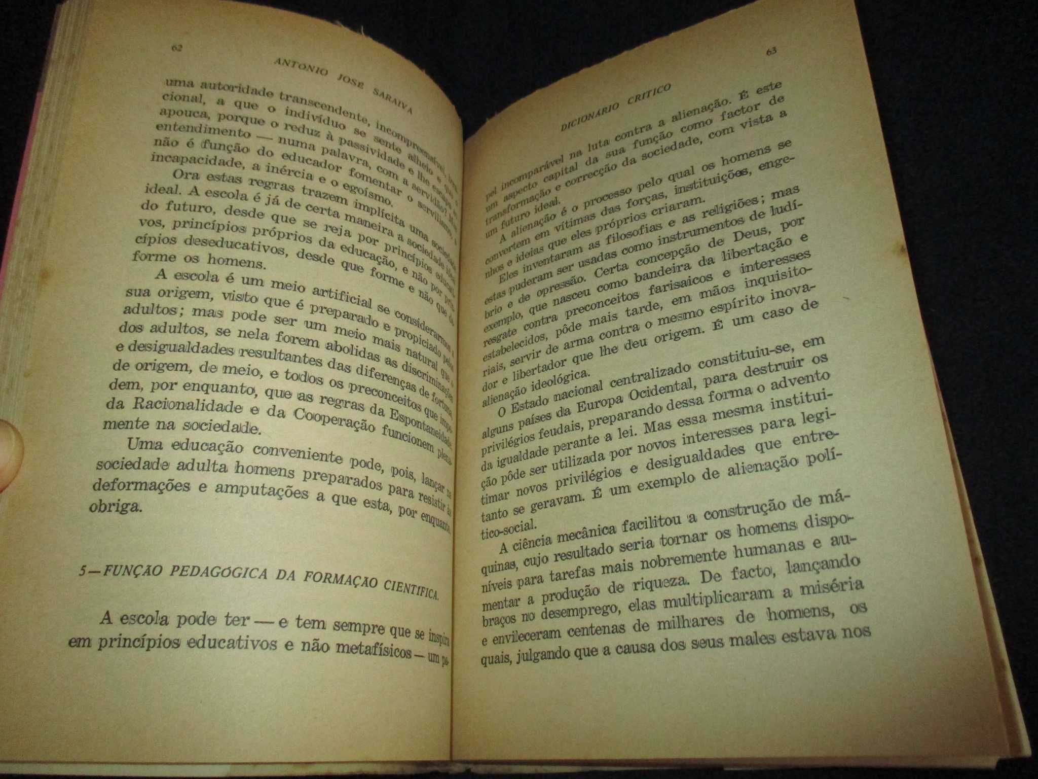 Livro Dicionário Crítico de algumas ideias e palavras correntes 1960