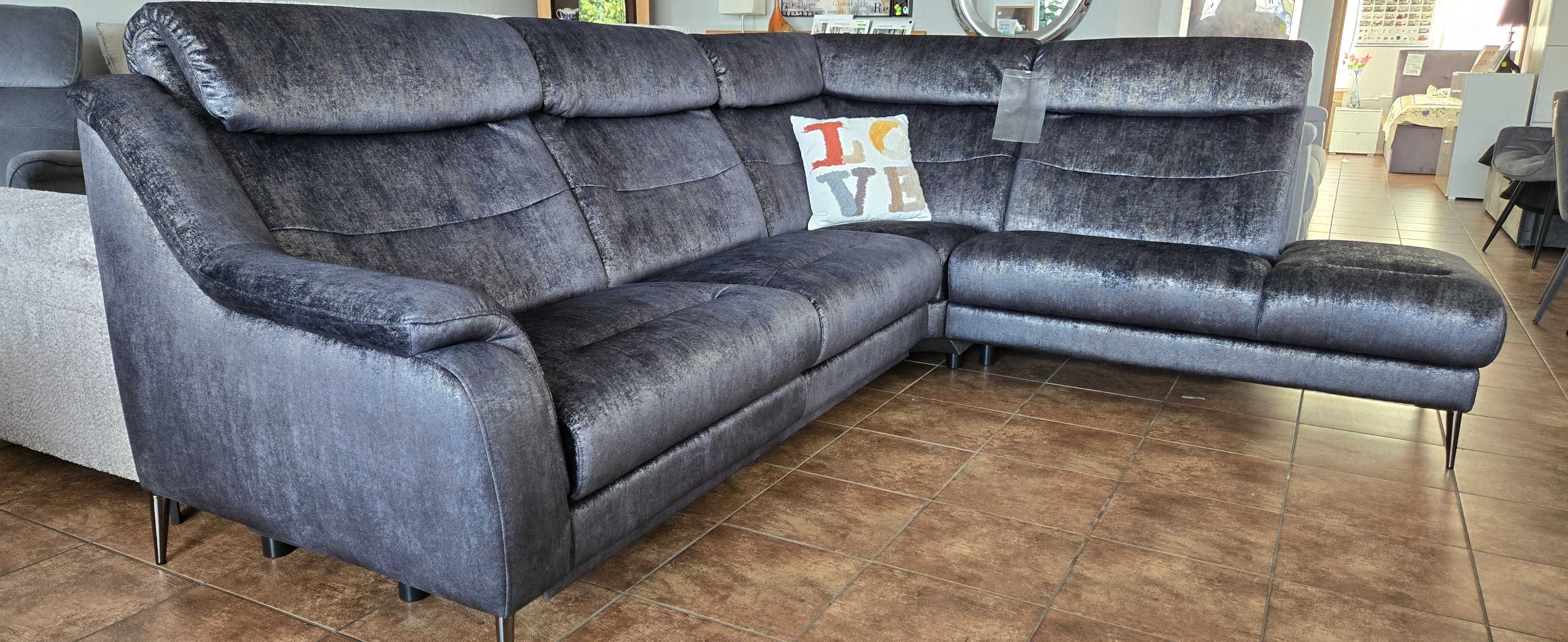 Komfortowy narożnik GLADIOLUS 287x232 stelaż włoski spanie na materacu
