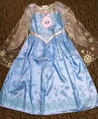 Карнавальное платье принцессы Эльзы Холодное сердце на девочку 7-8 лет