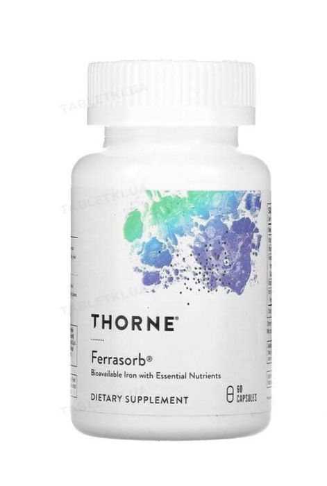 Комплекс Thorne Research комплекс вітамінів  Ferrasorb Thorne, 60 шт