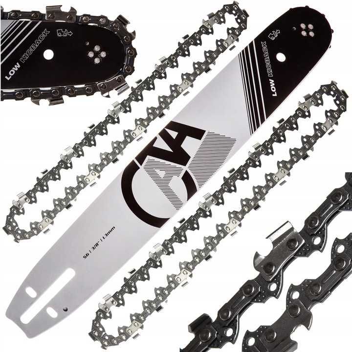 PROWADNICA 16'' 2 ŁAŃCUCHY Do Piły Pilarki 3/8 1,3mm 56 Ogniw