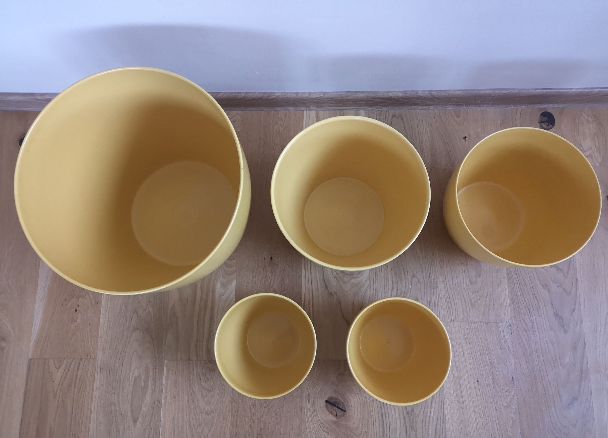 Donica Scheurich osłonka ceramika okrągła, żółta 19 cm