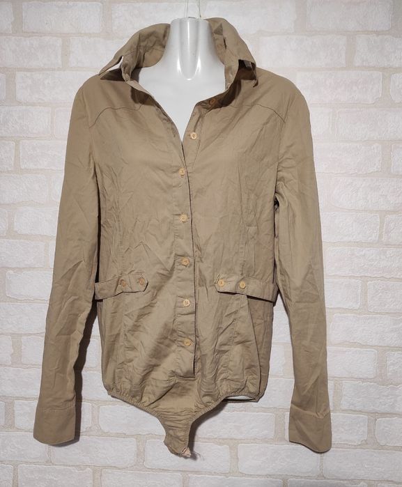 Коттоновая рубашка- комбидресс-боди