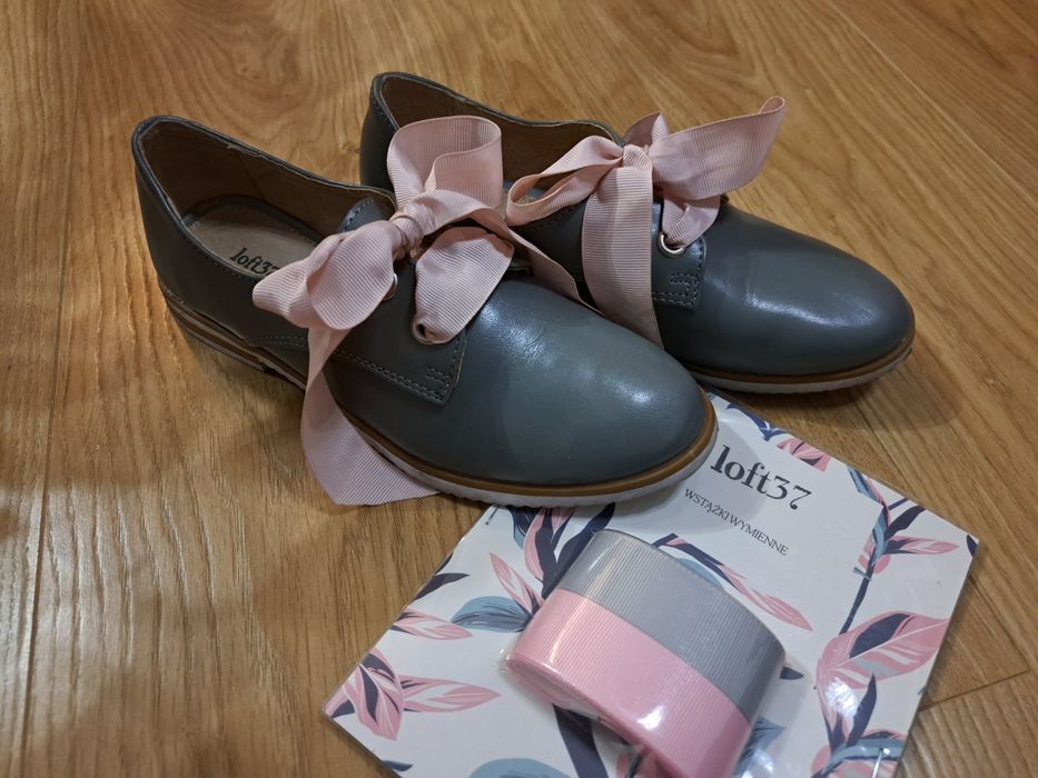 Urocze buty Loft37 rozmiar 36 skóra plus 2x sznurówki