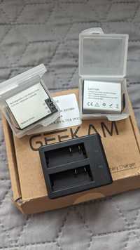 Geekam 2x Bateria Akumulator ładowarka 3.7v 1350mah Kamera aparat dron
