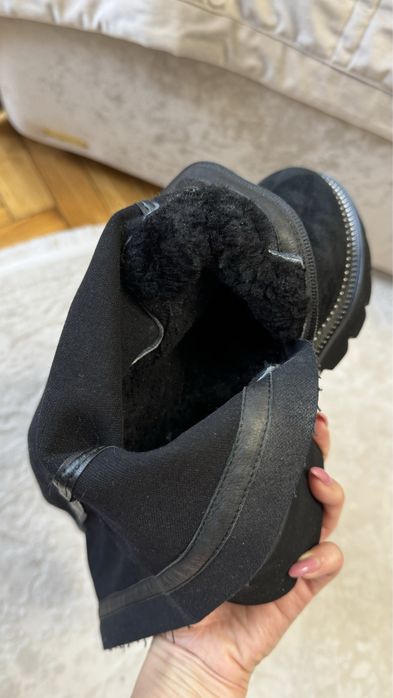 Зимові замшеві ботфорти високі чоботи 37 р 24 24,5 см
