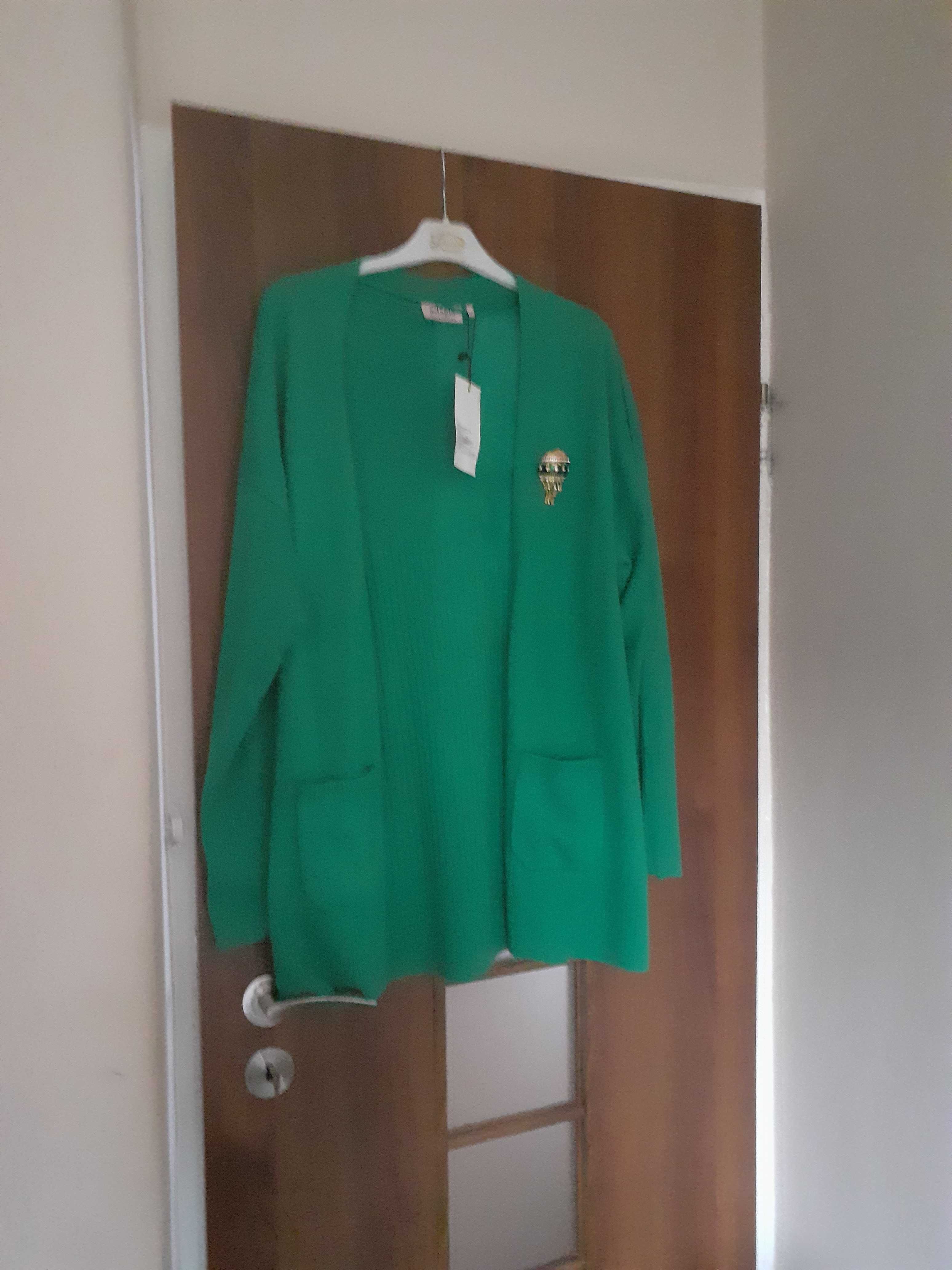 Sweter kaszmirowy zielony 44