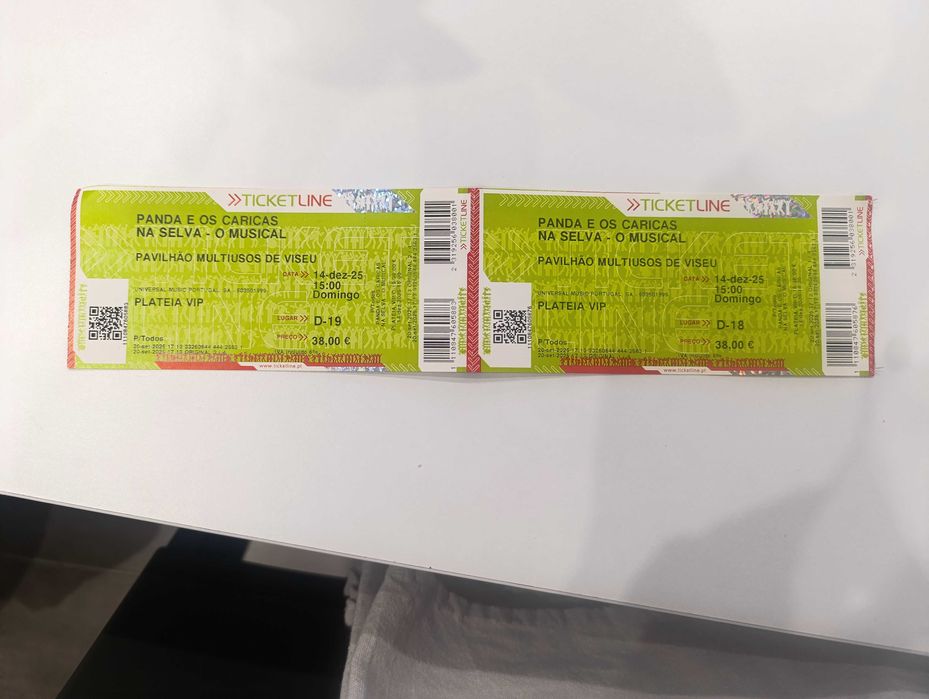 Bilhetes panda pavilhão multiusos Viseu