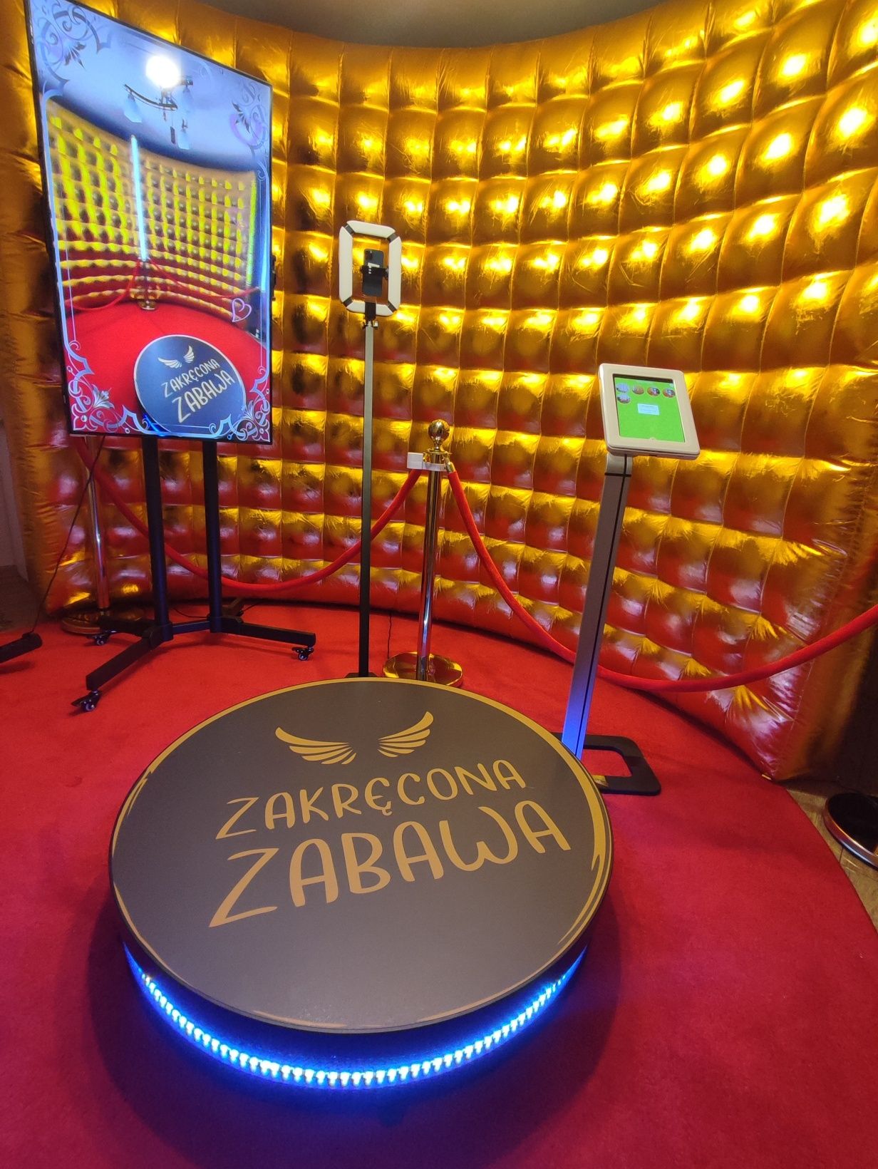 Fotobudka 360 + tablet + ekran + głośnik. Fotobudka klasyczna. Wynajem