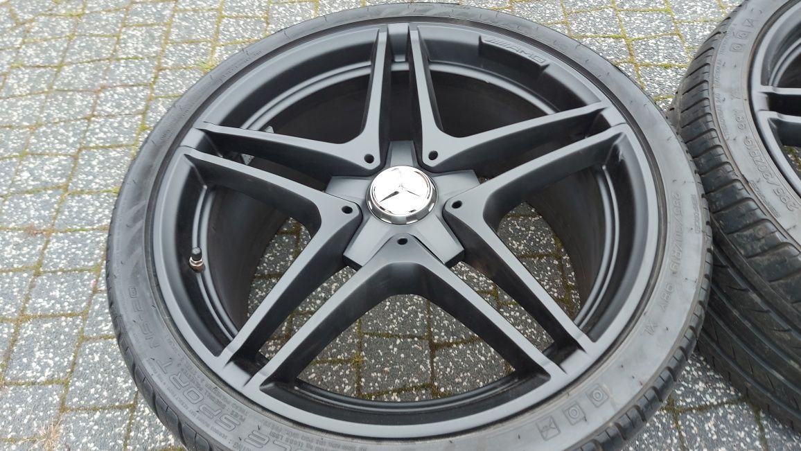 19" AMG A205 CLA 5x112 8,5 9,5j czarne +opony /oryginal C-klasa Coupe