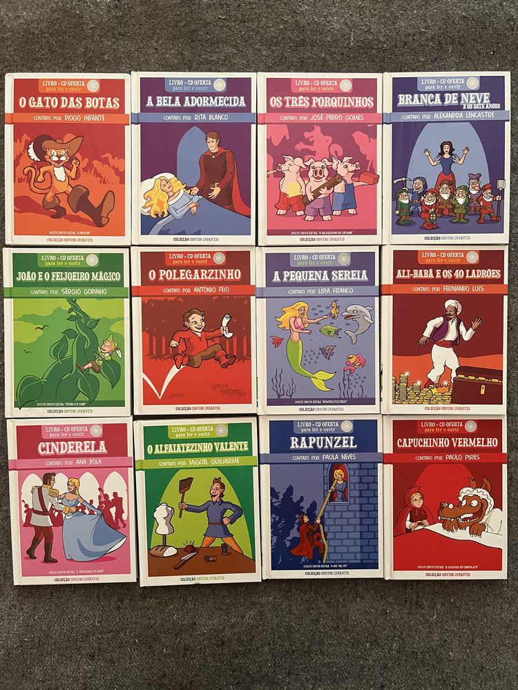 Coleção Contos Infantis - 12 Livros com 12 CD’s