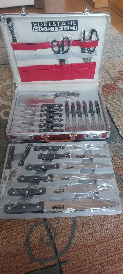 Zestaw sztućców noży grilowych w walizce EDELSTAHL ROSTFREI