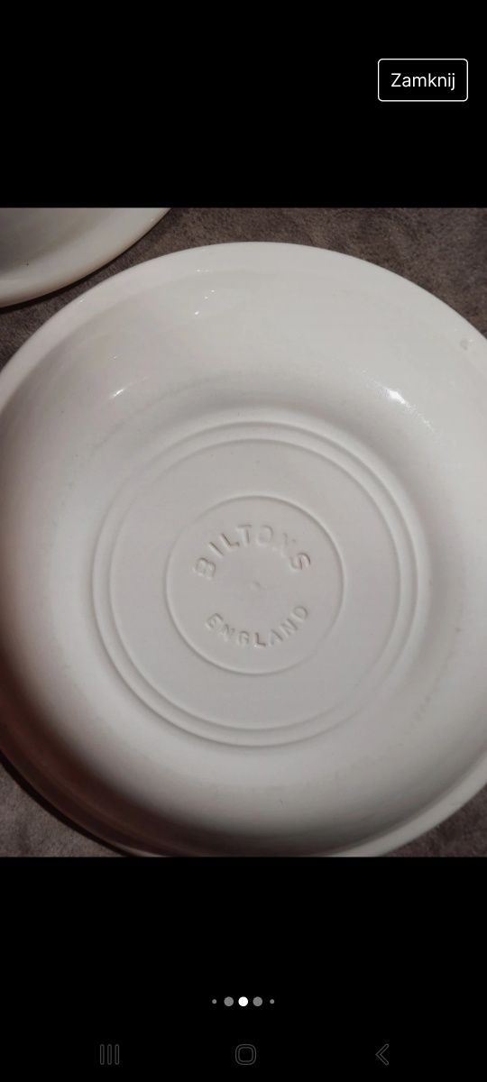 Zestaw talerzy głębokich porcelana anglia rośliny dzwoneczki kwiaty