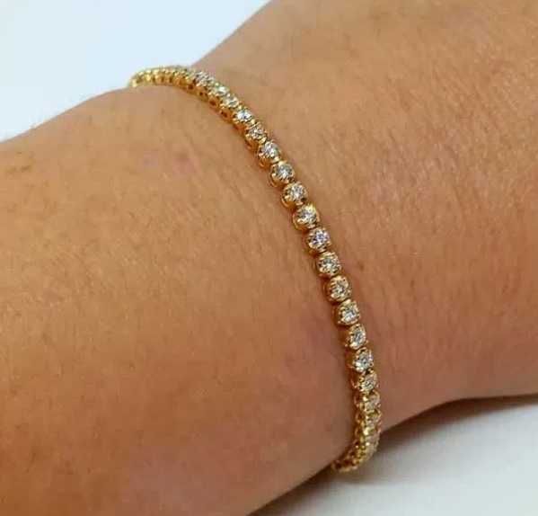 Złota bransoletka Tenisówka Diamenty 58szt 2,12ct Pr.750 W:7,35gr 18cm