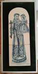 Vintage Painel 3 Azulejos Santo Antonio Assinado