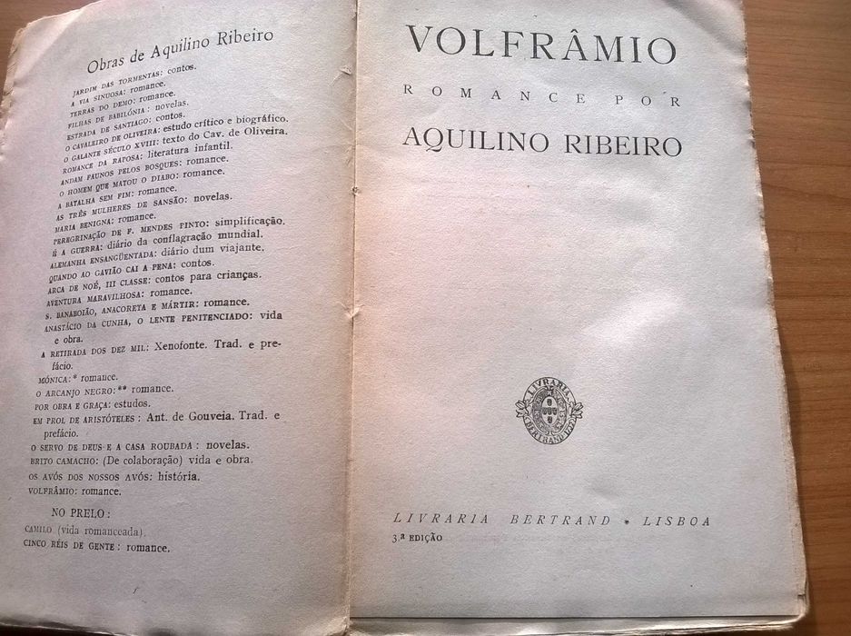 "Volfrâmio" - Aquilino Ribeiro (portes grátis)