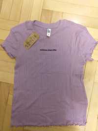 Fioletowy t-shirt Tape à l'œil krótki rękaw rozmiar S