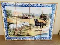 Painel de Azulejos CAVALOS - Paisagem Alentejana 60CMX45CM Tradicional