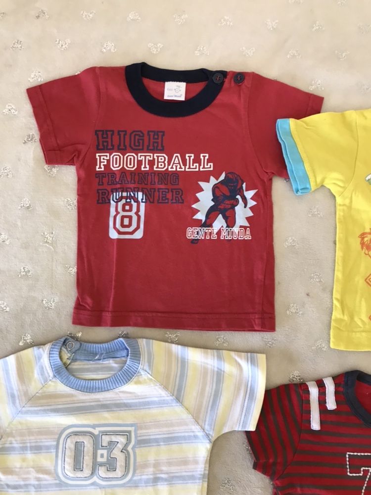 Conjunto 4 t-shirts de menino 3-6 meses