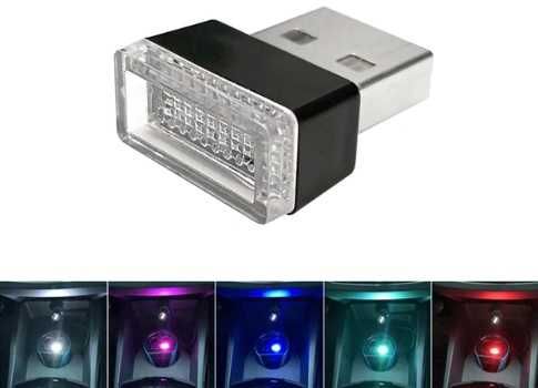 NOWA lampka USB MINI LED z BOX podświetlenie niebieskie i białe
