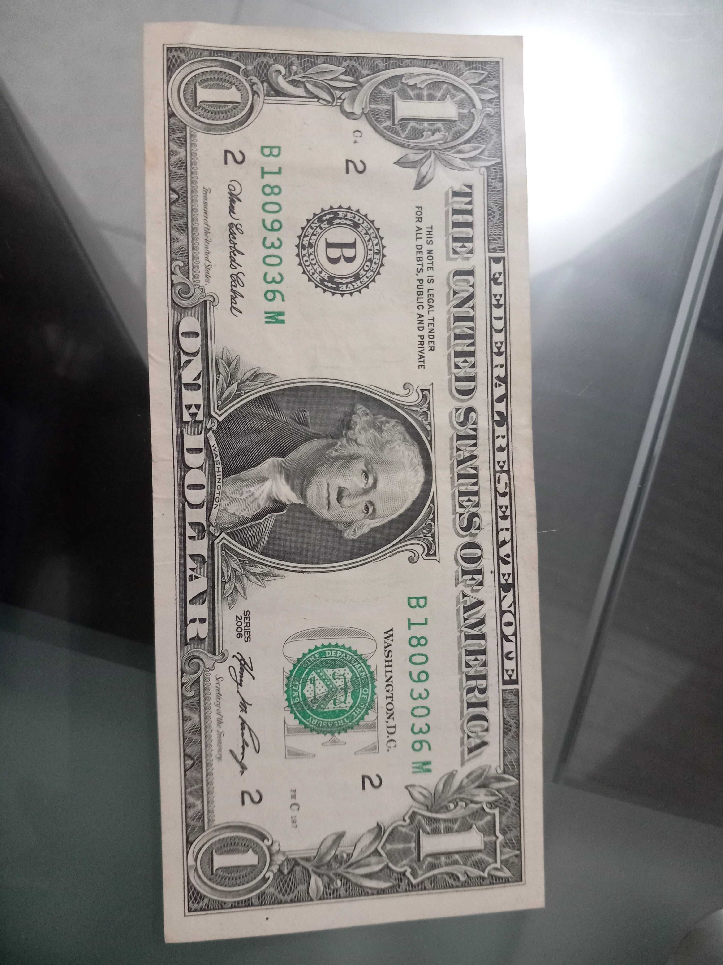 notas de 1 dólar dos EUA sequenciais