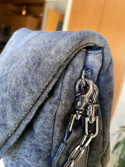 Mala carteira zadig & voltaire rocky camurça leopardo tigresa cinza