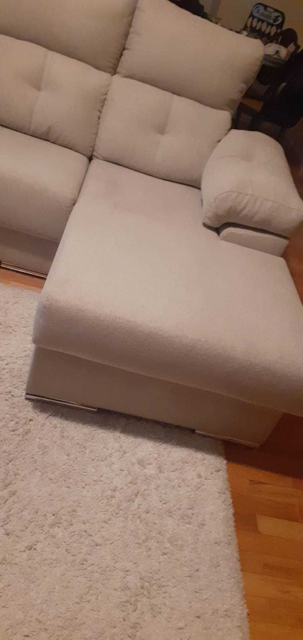 Sofá chaise longue 3 lugares - como novo