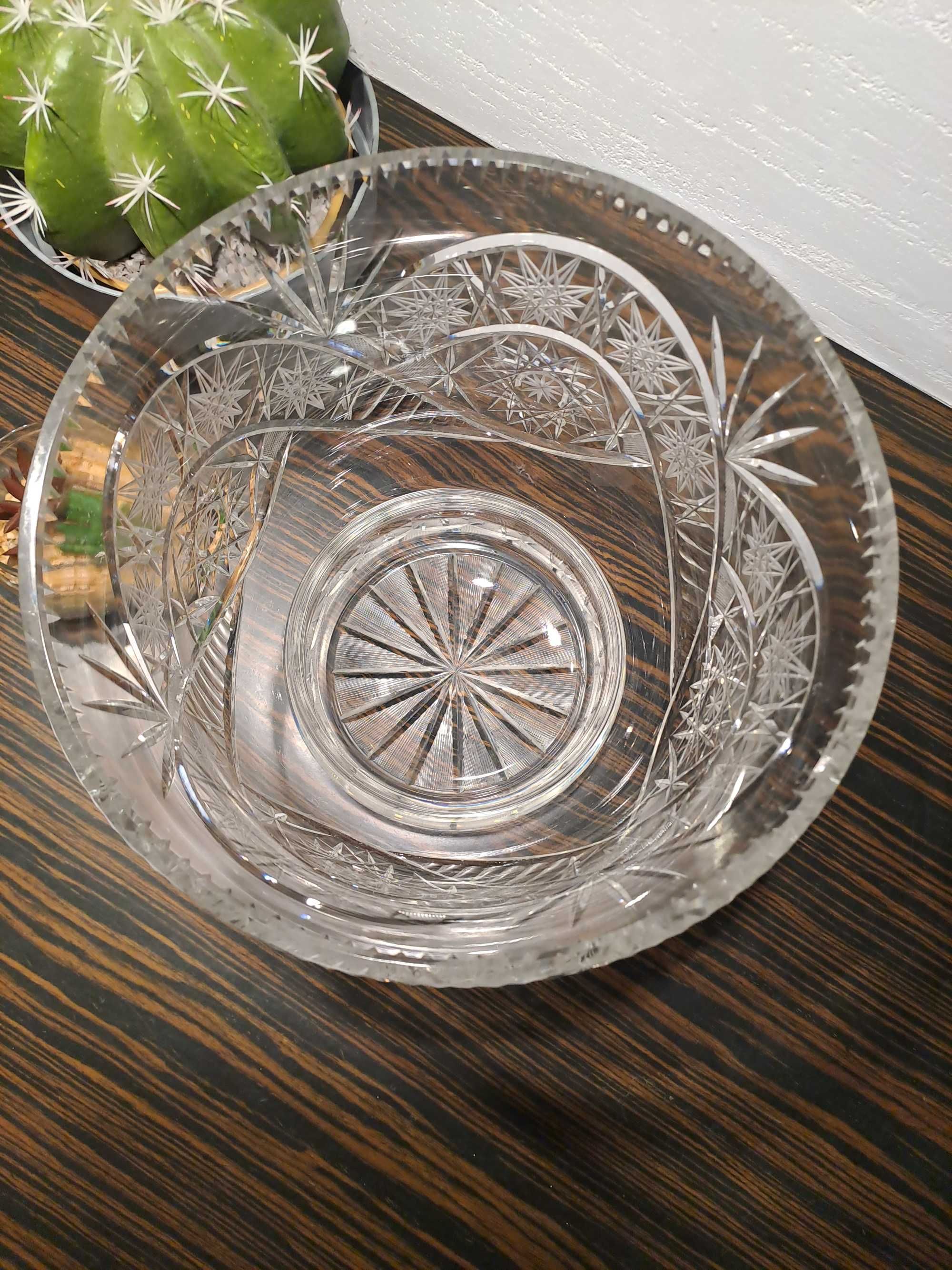 duża waza półmisek misa kryształowa PRL kryształ