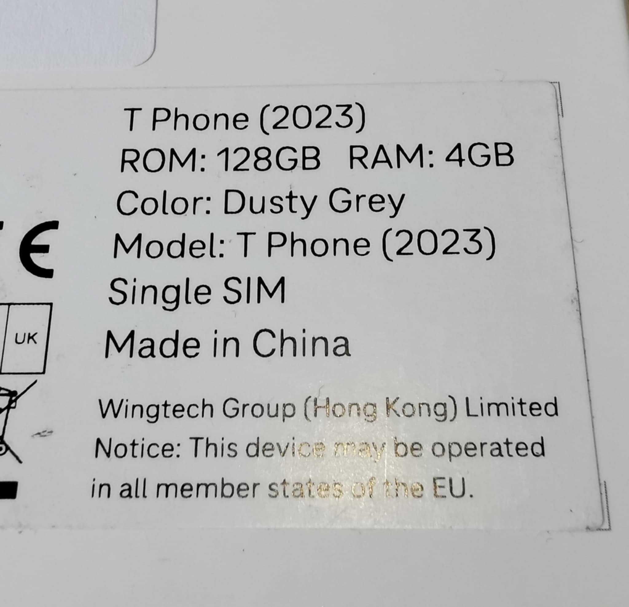 T PHONE (2023) 5G 4/128GB SREBRNY nowy