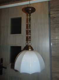 Art deco lampa,zwis mosiężny na łuskach wys.50 cm.