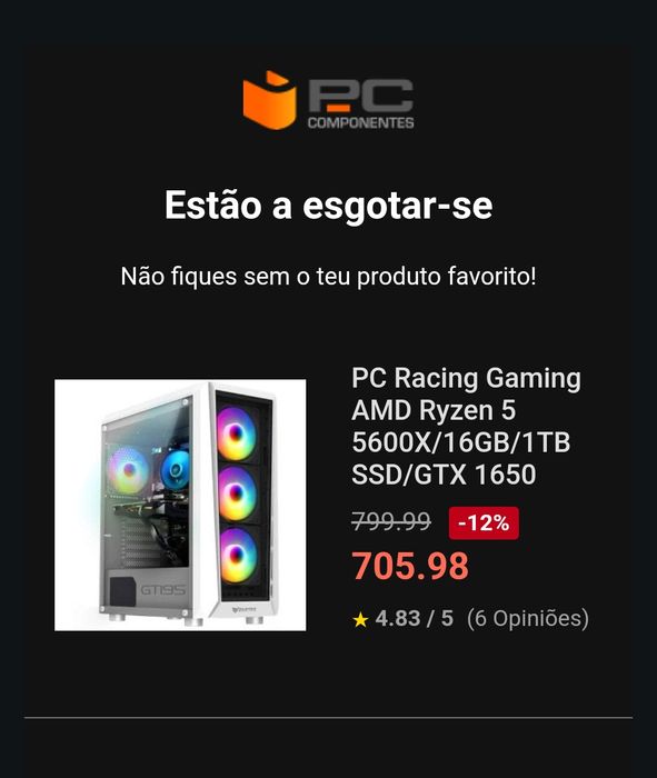 PC Gaming Ryzen 5600x, 32GB RAM 1TB ASUS TUF GTX 1650